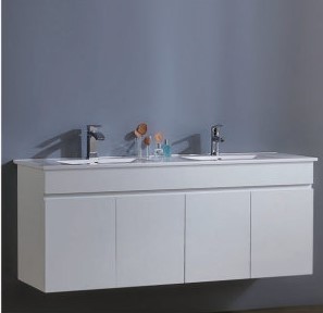 卡尼斯AR-9100-150D - 瓷盆(雙盆)PVC防水浴櫃組/寬151公分