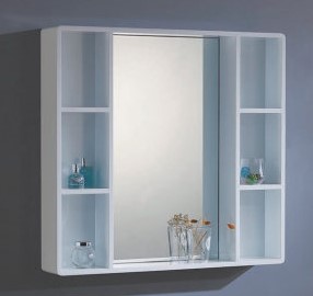 卡尼斯/KARNS D-10 PVC發泡板鏡櫃(白) /寬80公分