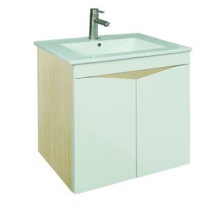 LB9060EFO 瓷盆PVC防水浴櫃組(白橡木)/寬60公分