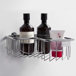 600-83 不鏽鋼角落架/寬21.8公分/亮鉻色/消光黑