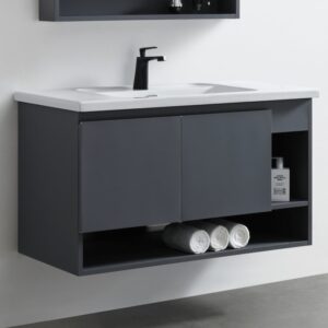 KQ-S3214 瓷盆不鏽鋼浴櫃組/寬100CM