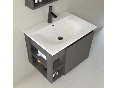 KQ-S3271 瓷盆不鏽鋼浴櫃組/寬70CM/左開放