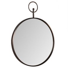 KQ-S5586C 不鏽鋼框掛環圓鏡-玫瑰金框/寬60公分