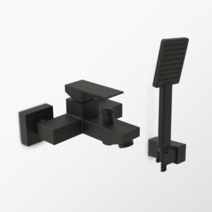 S5380549-TW 海廷頓-魔方單把掛牆淋浴浴缸龍頭/消光黑