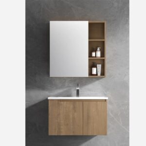 KQ-P0281/9880 瓷盆發泡板浴櫃組/寬80CM/左開放