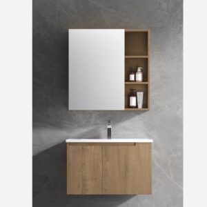 KQ-P0282/9880 瓷盆發泡板浴櫃組/寬80CM/右開放