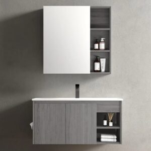 KQ-P0914/9610 瓷盆發泡板浴櫃組/寬100CM/右開放/附衛生紙口