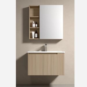 KQ-P1182/9880 瓷盆發泡板浴櫃組/寬80CM/右開放