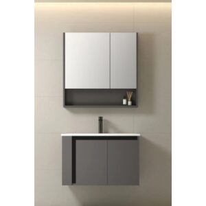 KQ-S3281 瓷盆不鏽鋼浴櫃組/寬80CM (左開放)