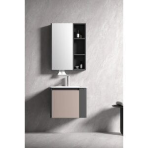 KQ-S3562/9460 瓷盆不鏽鋼烤漆浴櫃組/寬60CM/右開放