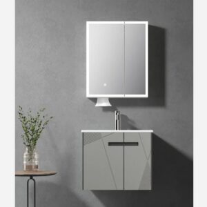 KQ-P60/9860 瓷盆發泡板浴櫃組/寬60CM/附面紙孔