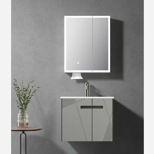 KQ-P60/9860 瓷盆發泡板浴櫃組/寬60CM/附面紙孔