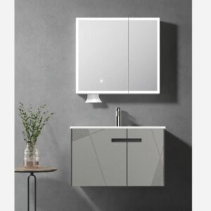 KQ-P80/9880 瓷盆發泡板浴櫃組/寬80CM/附面紙孔