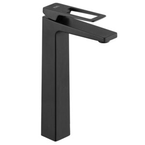 KQ-S8011H-3 不鏽鋼增高面盆龍頭-霧黑